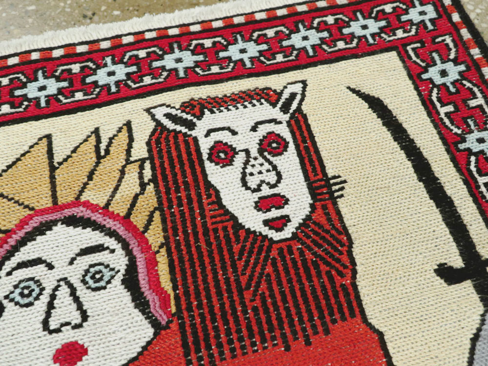 Vintage Persian Pictorial Kilim (Pair: 2 of 2), No.27058 - Gsblank