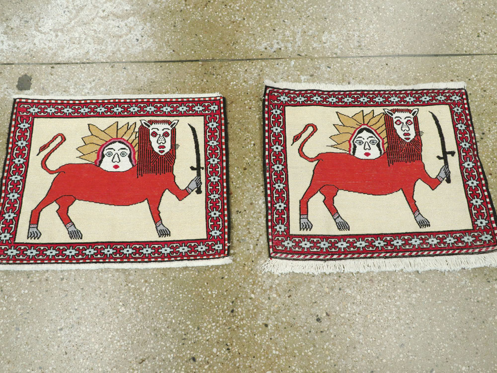 Vintage Persian Pictorial Kilim (Pair: 2 of 2), No.27058 - Gsblank