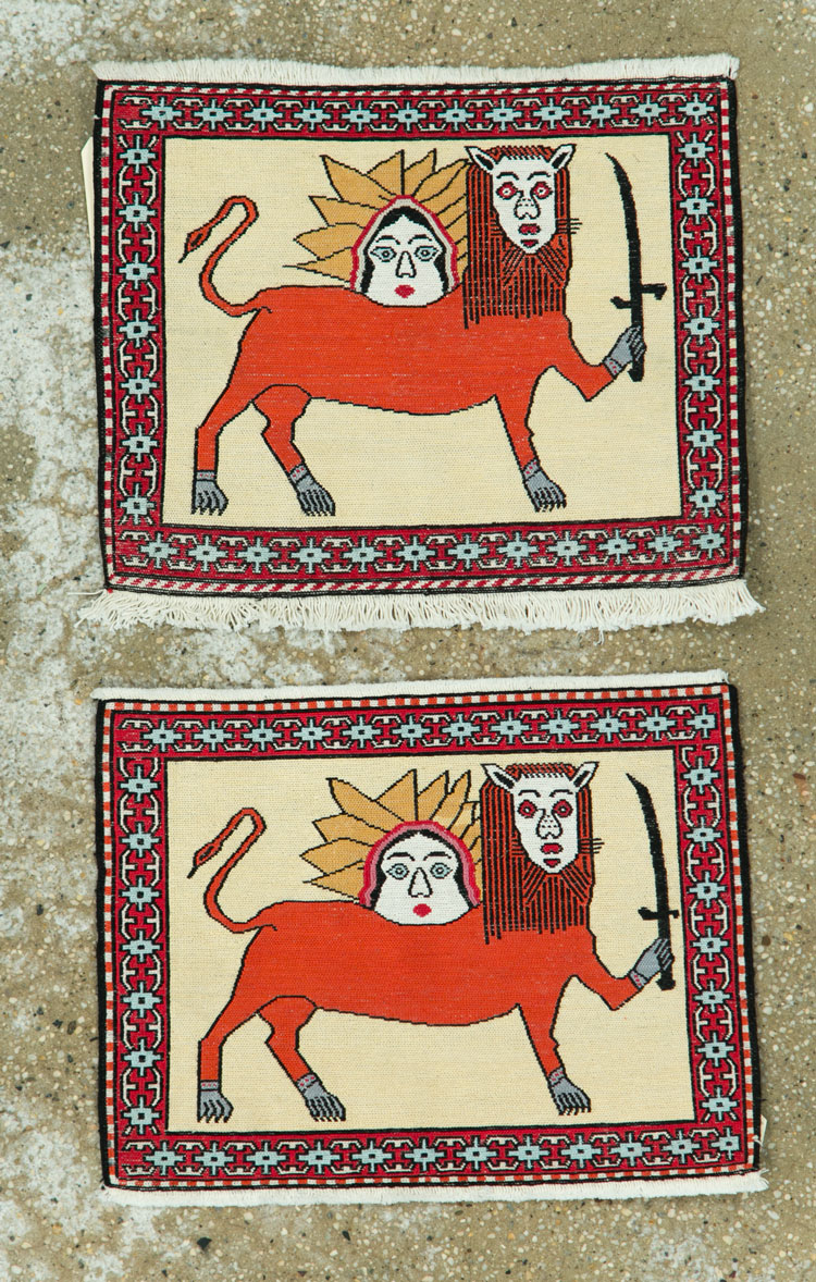 Vintage Persian Pictorial Kilim (Pair: 2 of 2), No.27058 - Gsblank