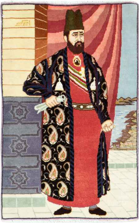 Vintage Persian Tabriz Pictorial Rug, No.27063 - Gsblank