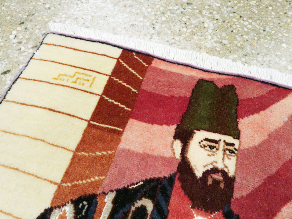 Vintage Persian Tabriz Pictorial Rug, No.27063 - Gsblank