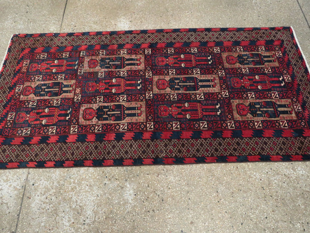 Vintage Central Asian Pictorial Turkoman Tribal Rug (Pair: 2 of 2), No.27070 - Gsblank