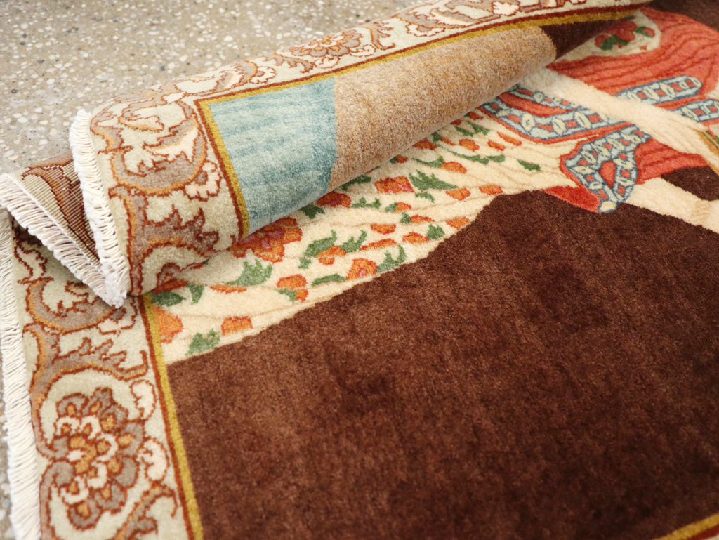 Vintage Persian Tabriz Pictorial Rug, No.27081 - Gsblank