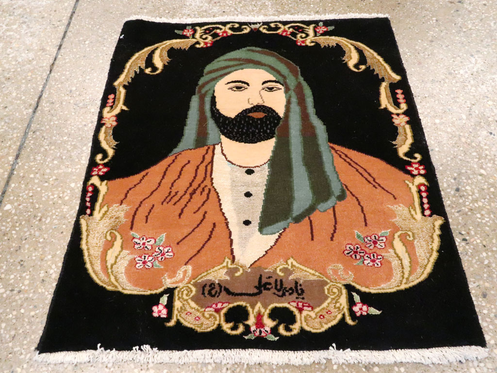 Vintage Persian Tabriz Pictorial Rug, No.27082 - Gsblank