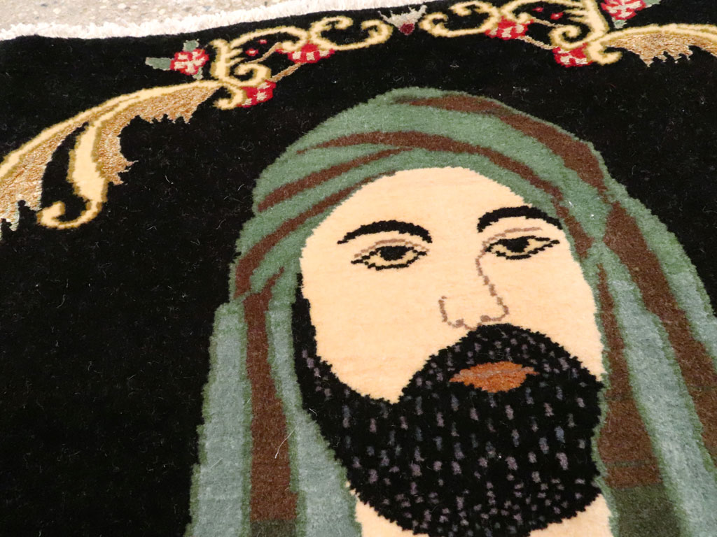 Vintage Persian Tabriz Pictorial Rug, No.27082 - Gsblank