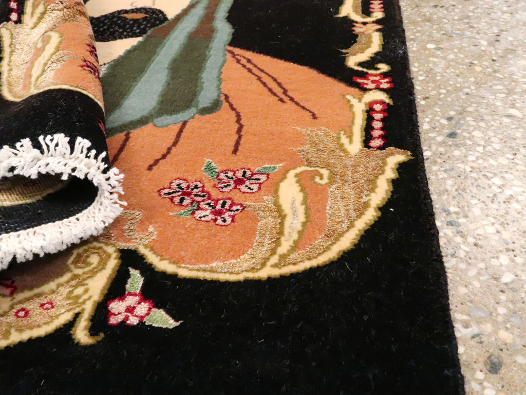 Vintage Persian Tabriz Pictorial Rug, No.27082 - Gsblank