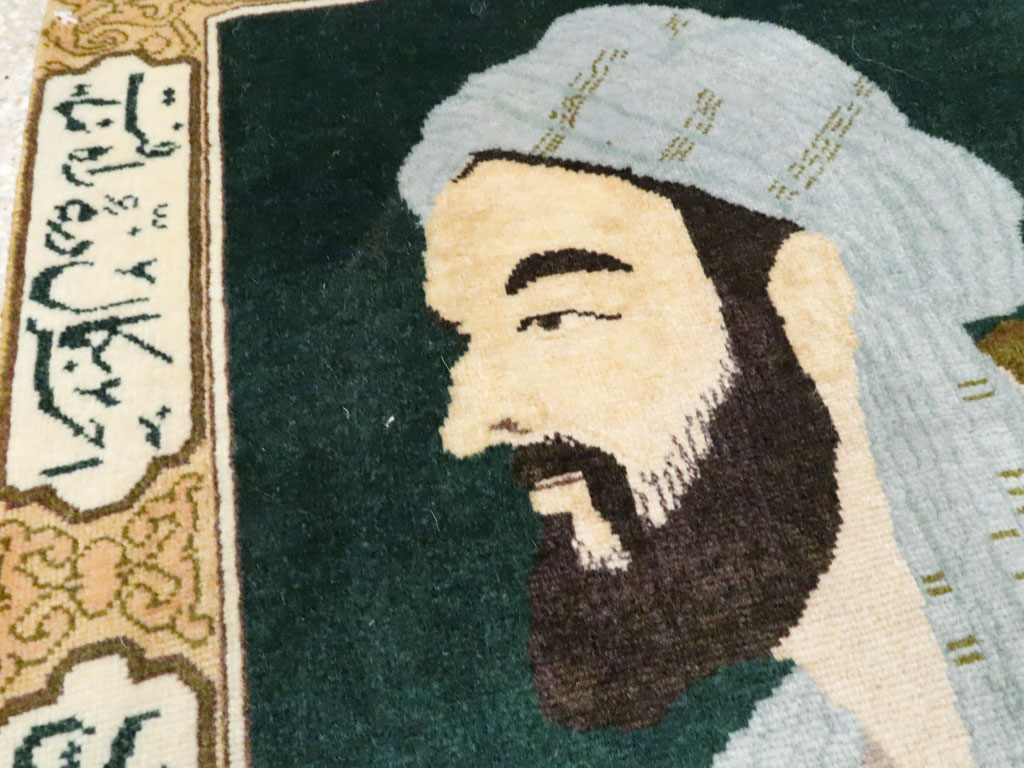 Vintage Persian Tabriz Pictorial Rug, No.27083 - Gsblank