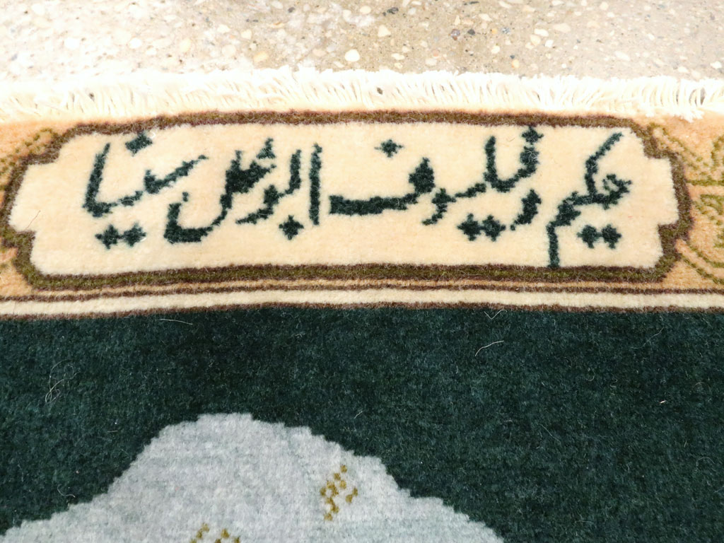 Vintage Persian Tabriz Pictorial Rug, No.27083 - Gsblank