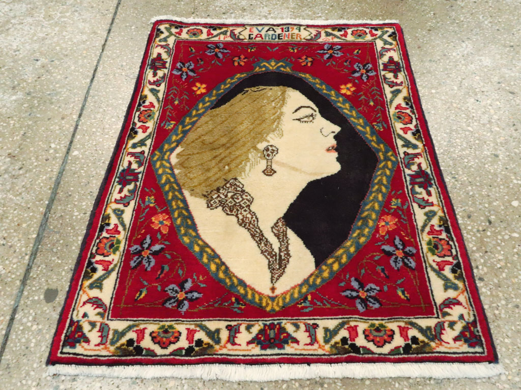 Vintage Persian Tabriz Pictorial Rug, No.27098 - Gsblank