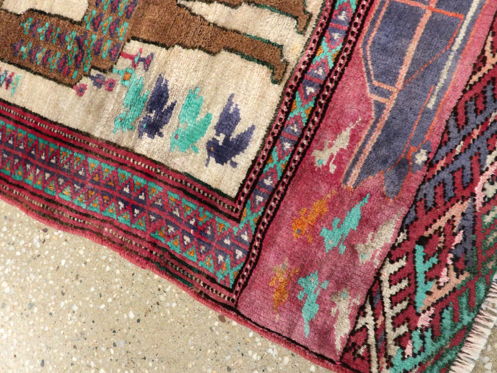 Vintage Persian Baluch Pictorial Rug, No.27105 - Gsblank