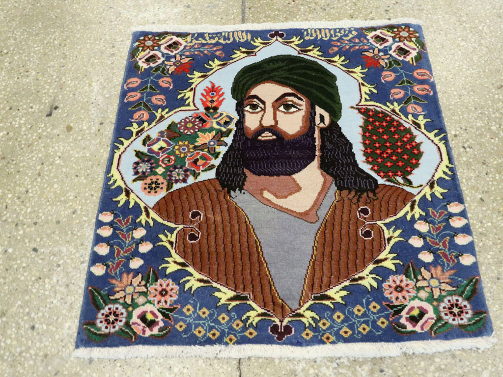 Vintage Persian Tabriz Pictorial Rug, No.27108 - Gsblank