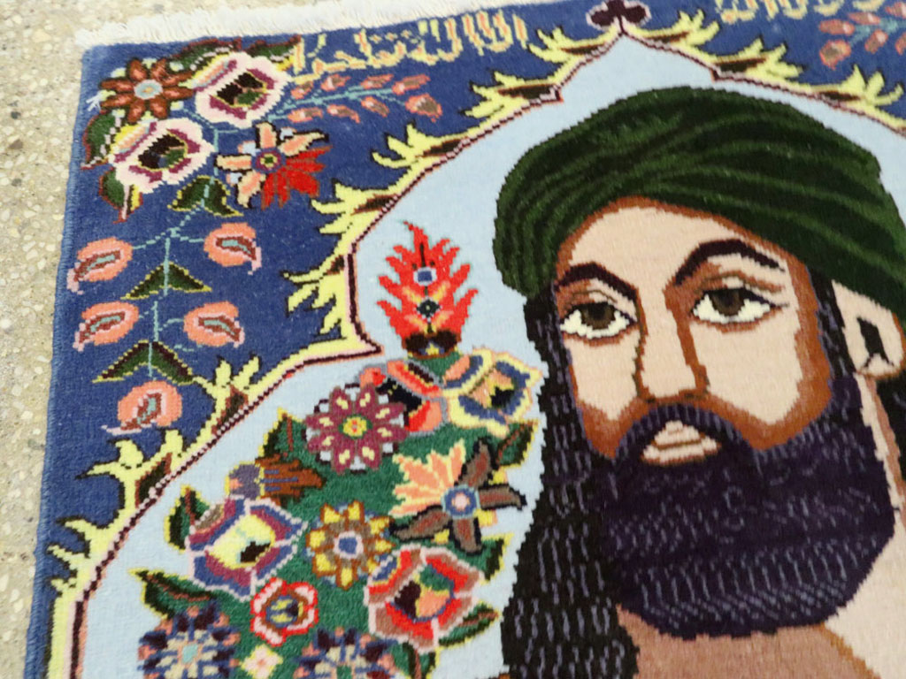 Vintage Persian Tabriz Pictorial Rug, No.27108 - Gsblank