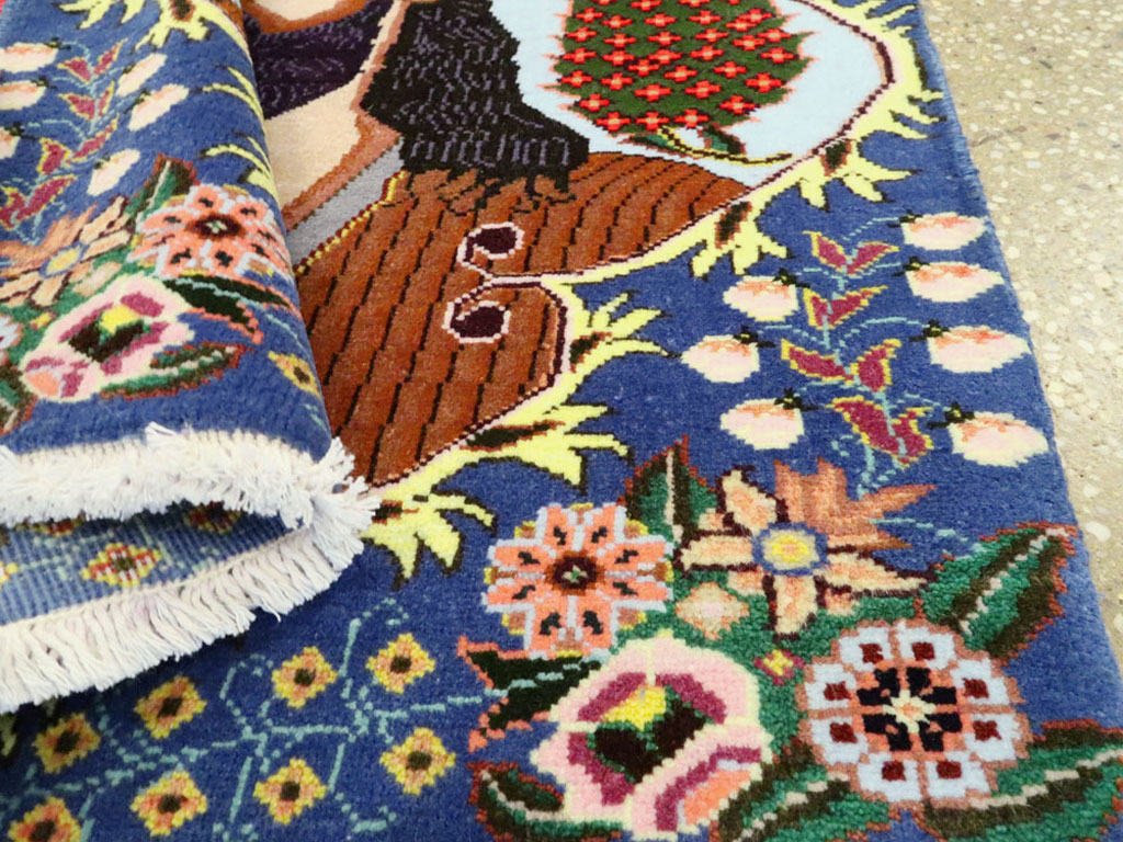 Vintage Persian Tabriz Pictorial Rug, No.27108 - Gsblank