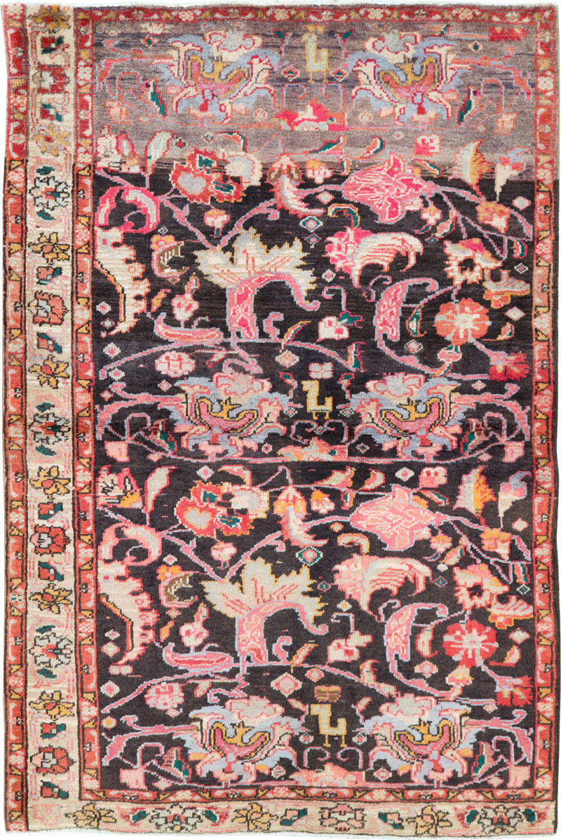 Vintage Persian Ardabil Throw Rug, No.27111 - Gsblank