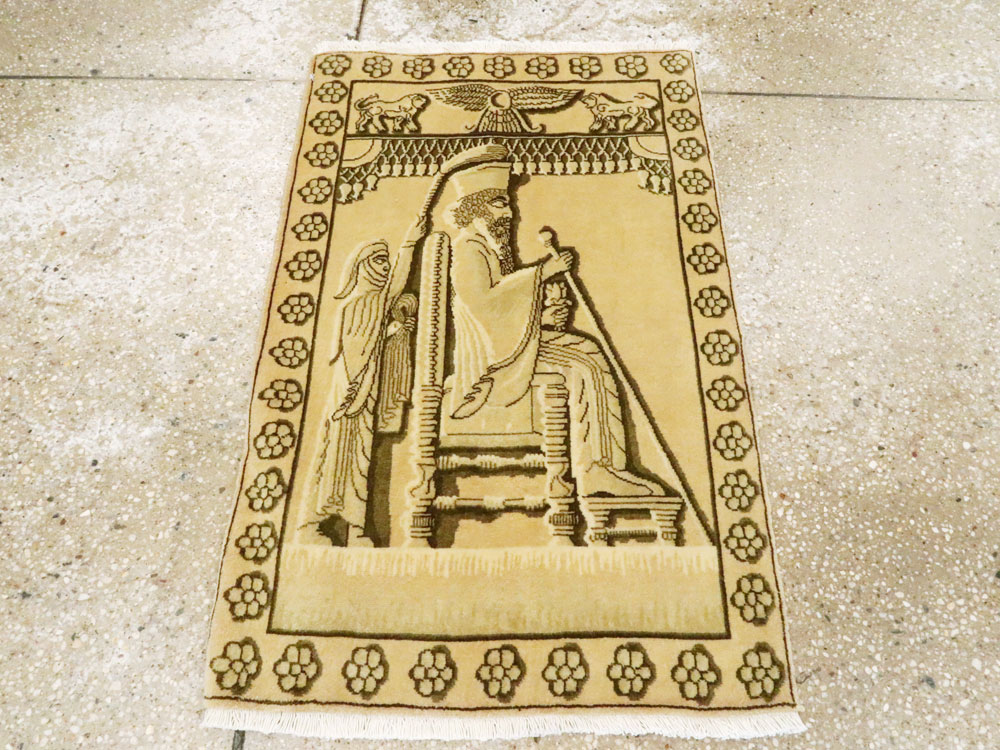 Modern Persian Tabriz Pictorial Rug, No.27112 - Gsblank