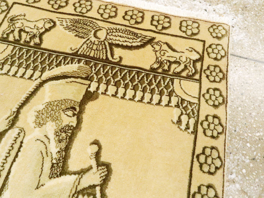 Modern Persian Tabriz Pictorial Rug, No.27112 - Gsblank