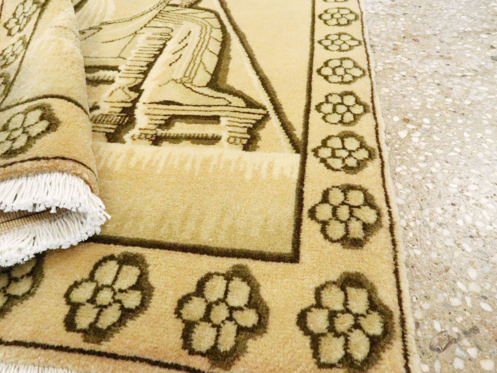 Modern Persian Tabriz Pictorial Rug, No.27112 - Gsblank