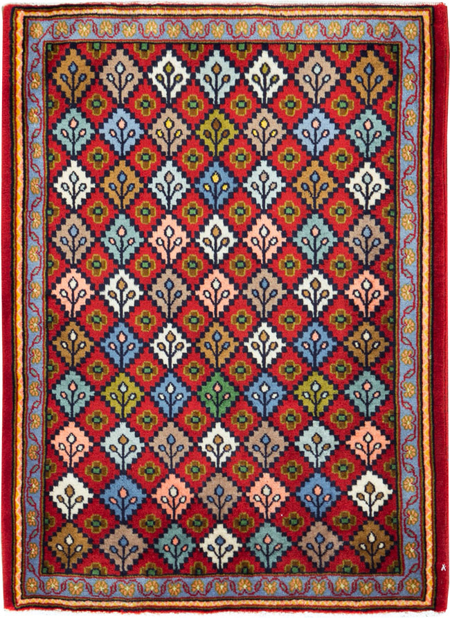 Vintage Persian Kashan Throw Rug (Pair: 1 of 2), No.27115 - Gsblank