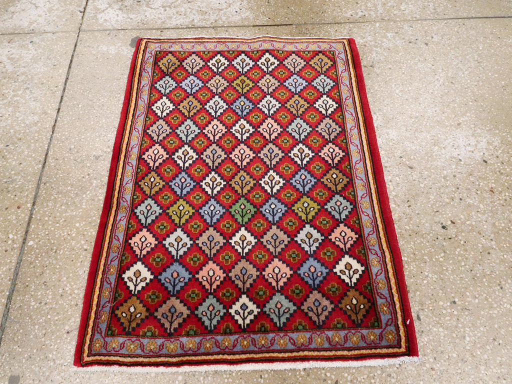 Vintage Persian Kashan Throw Rug (Pair: 1 of 2), No.27115 - Gsblank