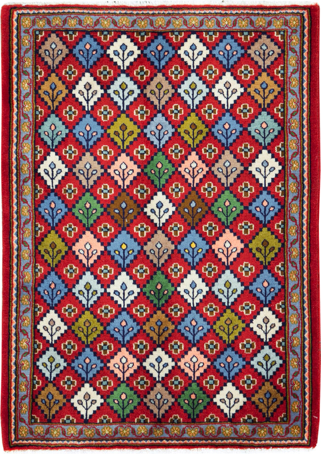 Vintage Persian Kashan Throw Rug (Pair: 2 of 2), No.27116 - Gsblank