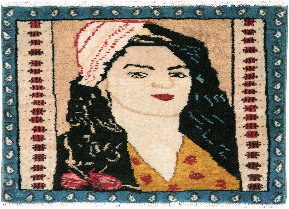 Vintage Persian Tabriz Pictorial Throw Rug, No.27118 - Gsblank