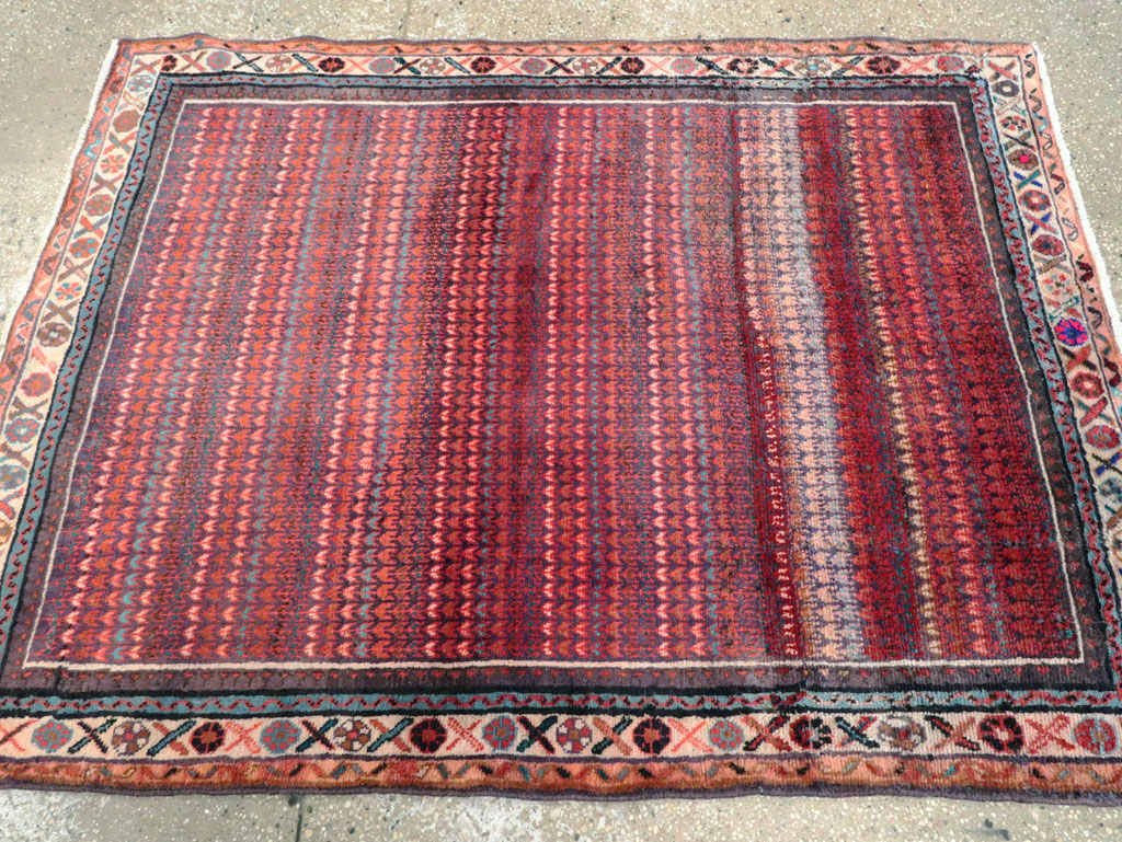 Vintage Persian Malayer Throw Rug, No.27119 - Gsblank