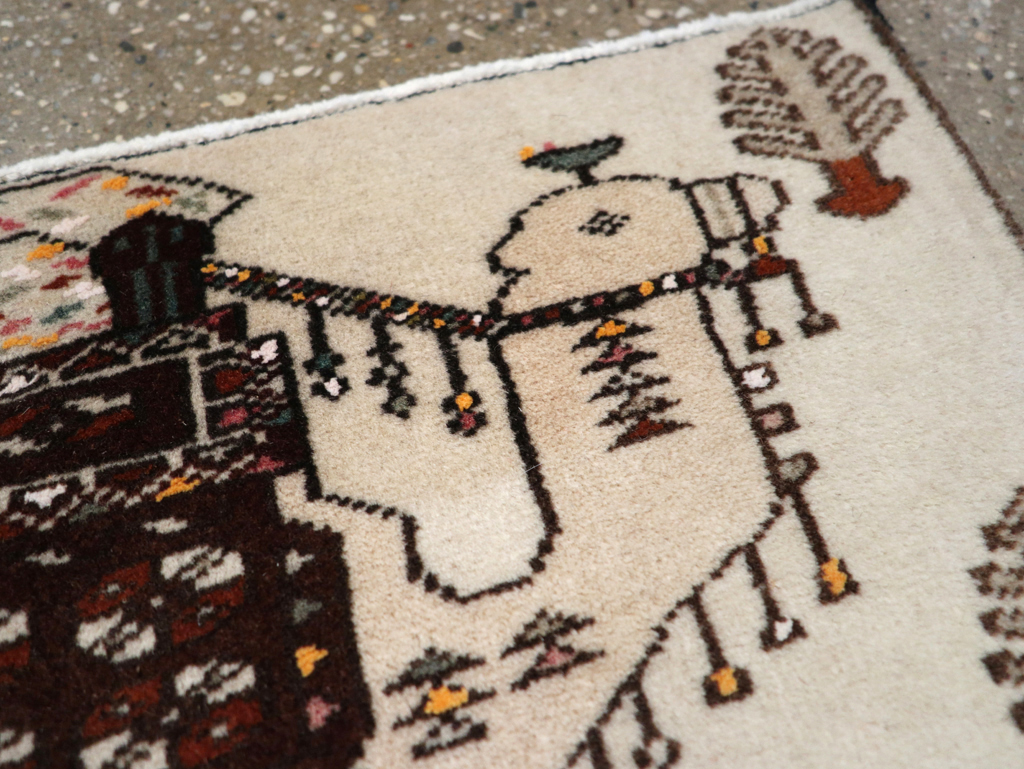 Vintage Persian Pictorial Baluch Rug (Pair: 1 of 2), No.27124 - Gsblank