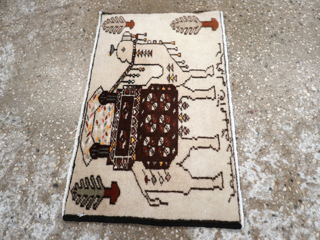 Vintage Persian Pictorial Baluch Rug (Pair: 1 of 2), No.27124 - Gsblank