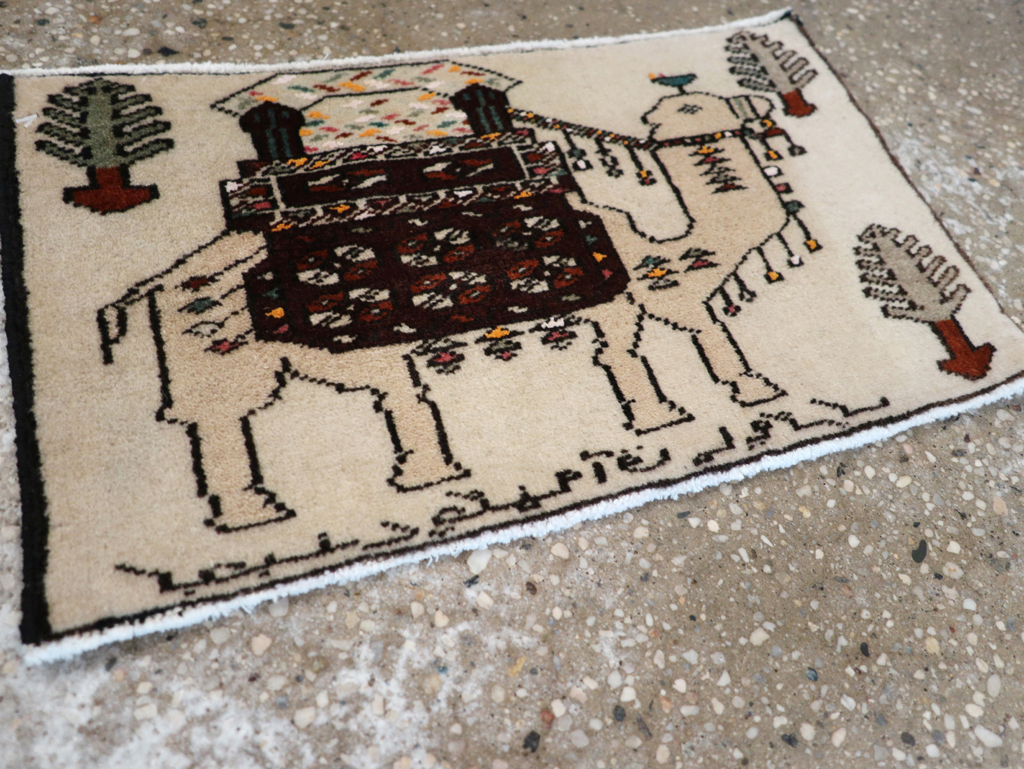 Vintage Persian Pictorial Baluch Rug (Pair: 2 of 2), No.27125 - Gsblank