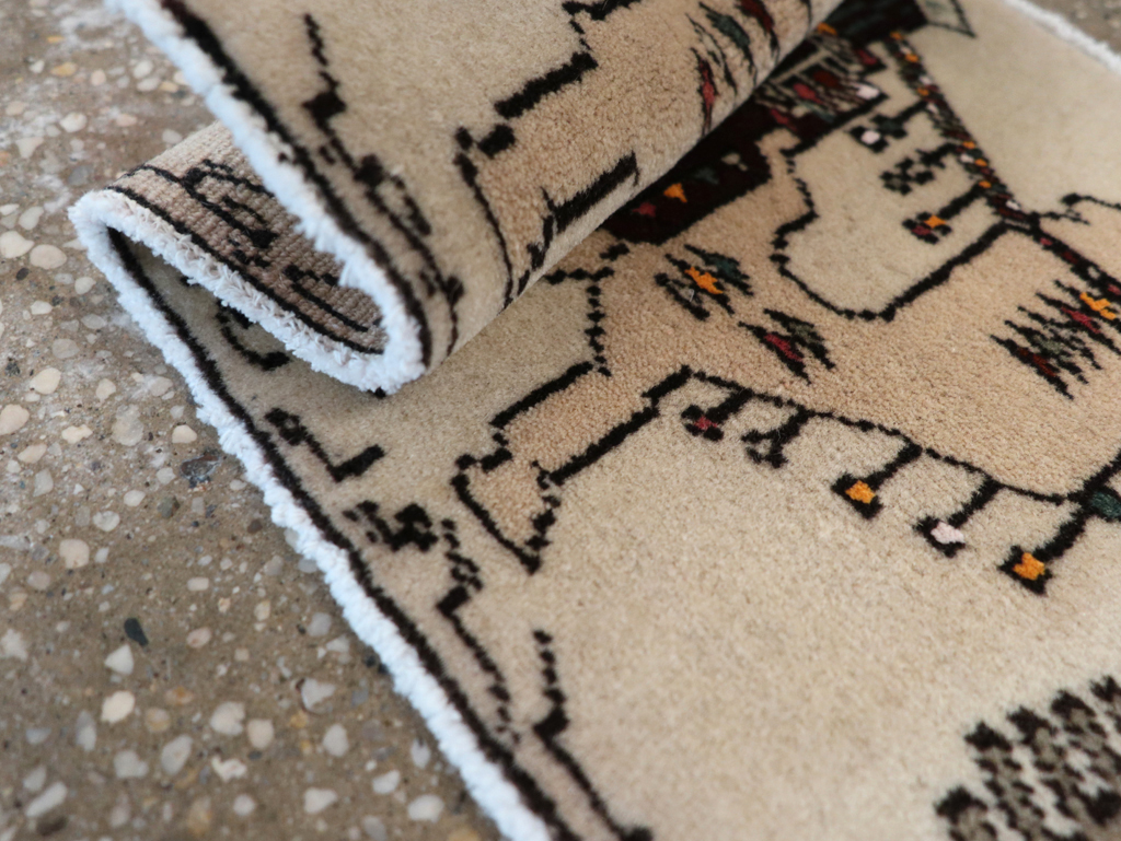 Vintage Persian Pictorial Baluch Rug (Pair: 2 of 2), No.27125 - Gsblank