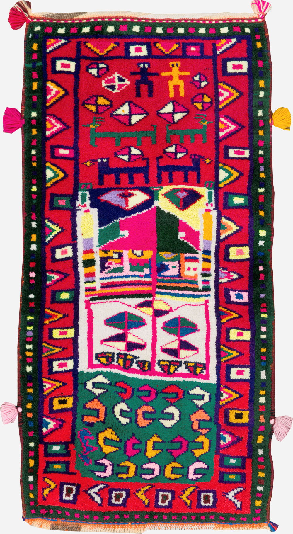 Vintage Persian Kurd Boho Chic Throw Rug, No.27129 - Gsblank
