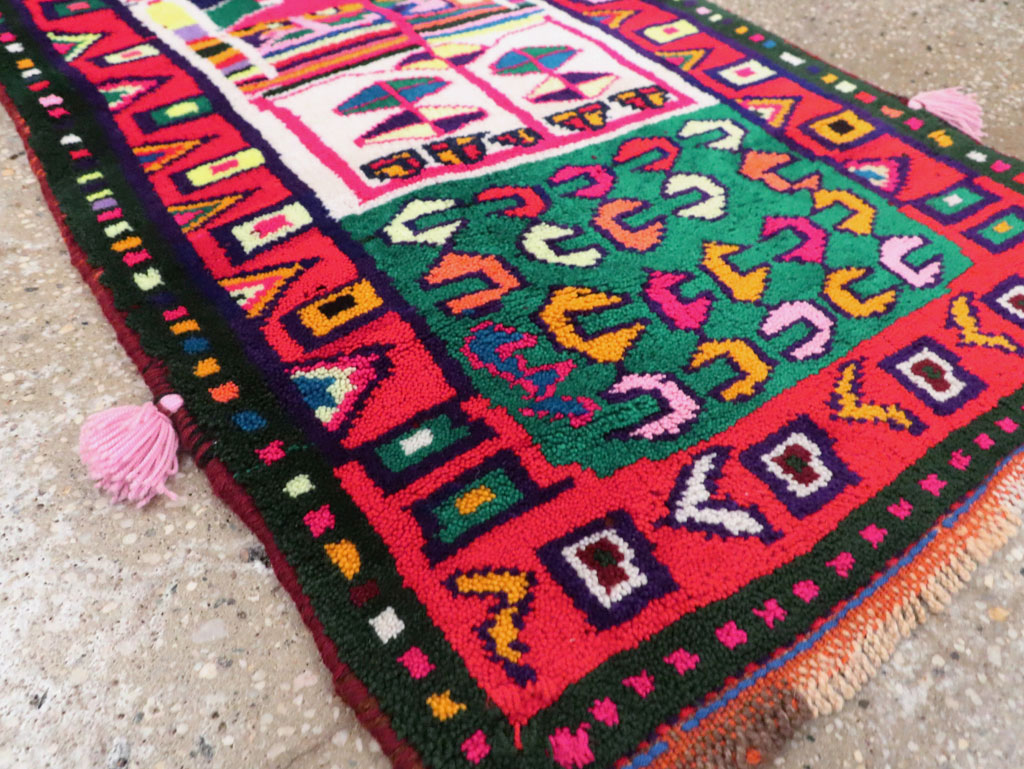 Vintage Persian Kurd Boho Chic Throw Rug, No.27129 - Gsblank
