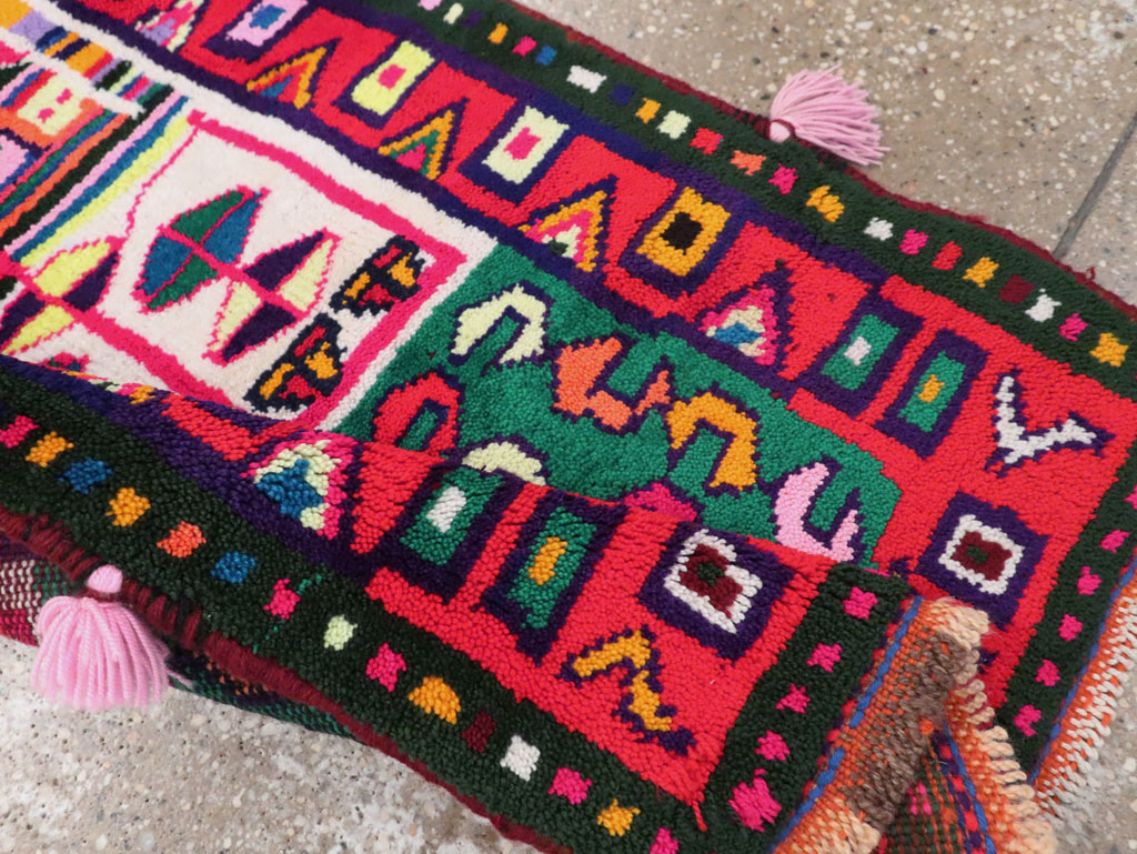 Vintage Persian Kurd Boho Chic Throw Rug, No.27129 - Gsblank