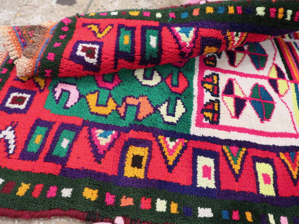 Vintage Persian Kurd Boho Chic Throw Rug, No.27129 - Gsblank