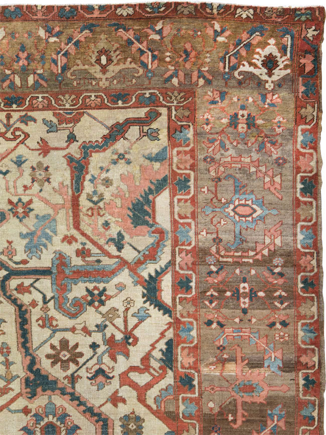 Antique Persian Heriz Carpet, No.27133 - Gsblank