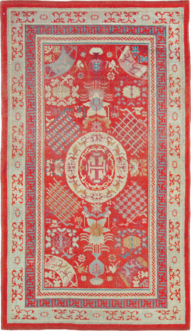 Vintage East Turkestan Khotan Rug, No.27136 - Gsblank