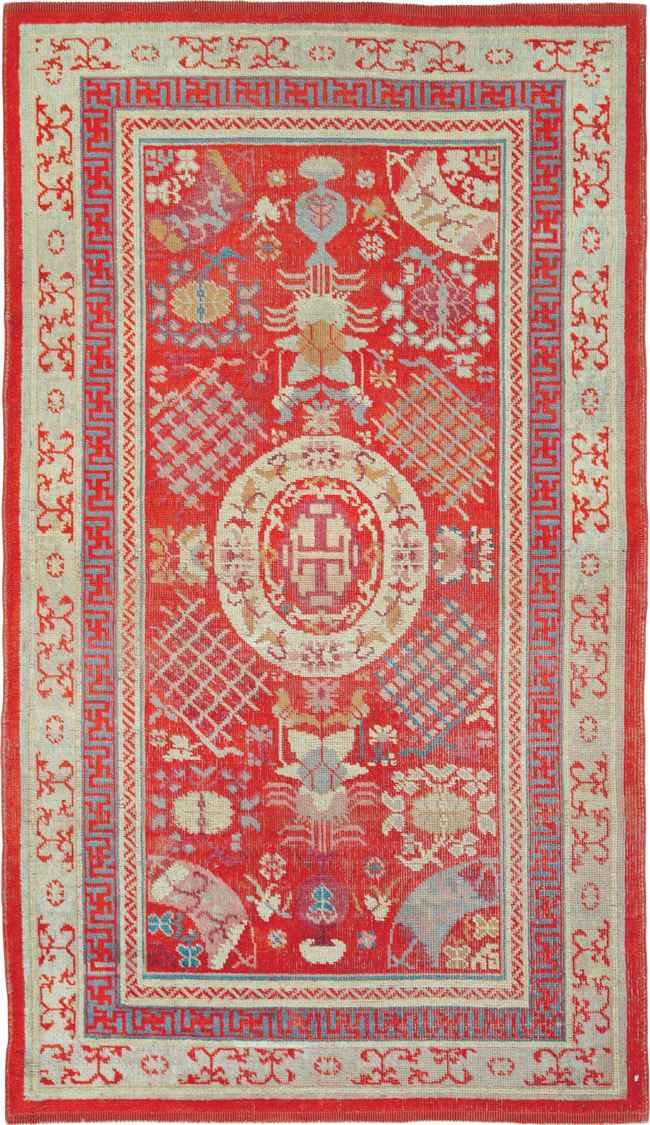 Vintage East Turkestan Khotan Rug, No.27136 - Gsblank