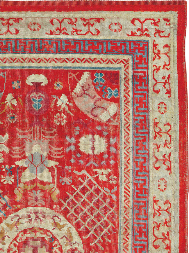 Vintage East Turkestan Khotan Rug, No.27136 - Gsblank