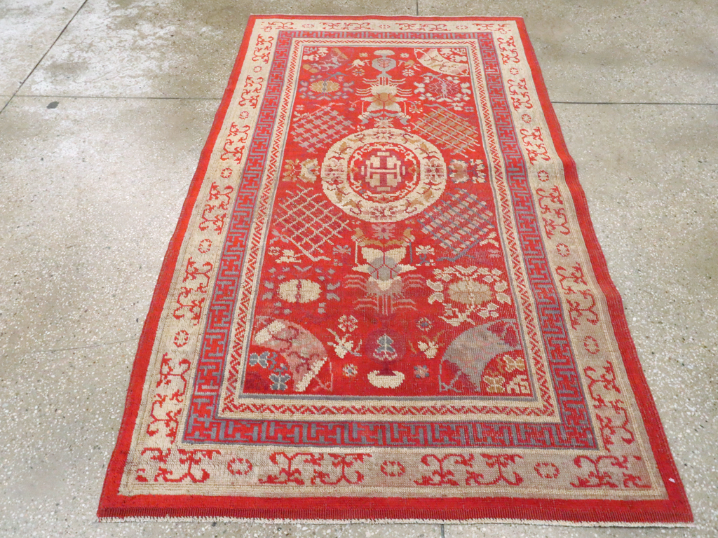 Vintage East Turkestan Khotan Rug, No.27136 - Gsblank