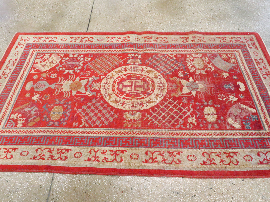 Vintage East Turkestan Khotan Rug, No.27136 - Gsblank