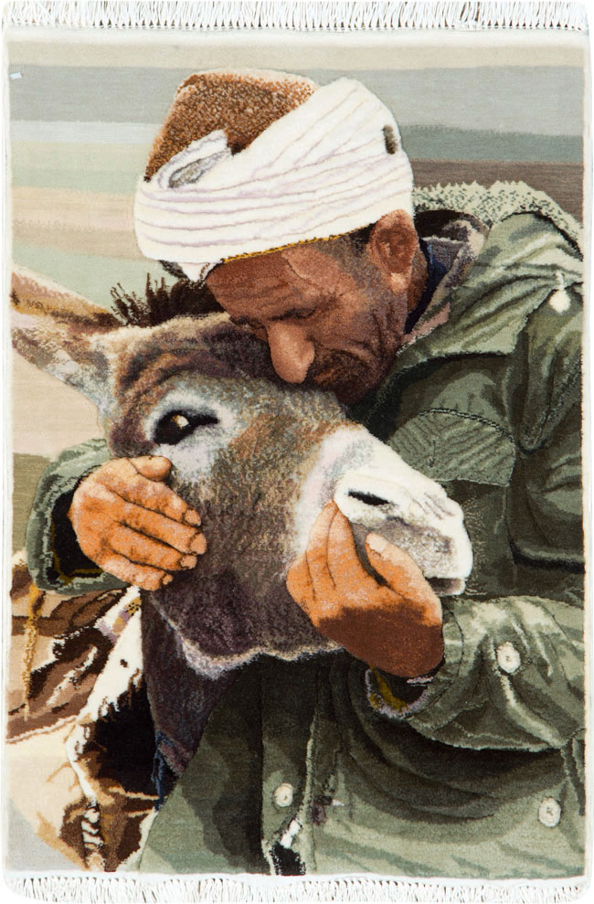 Modern Persian Tabriz Pictorial Rug, No.27140 - Gsblank