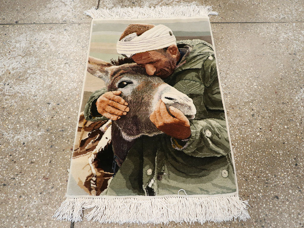 Modern Persian Tabriz Pictorial Rug, No.27140 - Gsblank