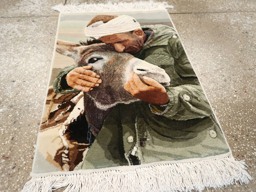 Modern Persian Tabriz Pictorial Rug, No.27140 - Gsblank