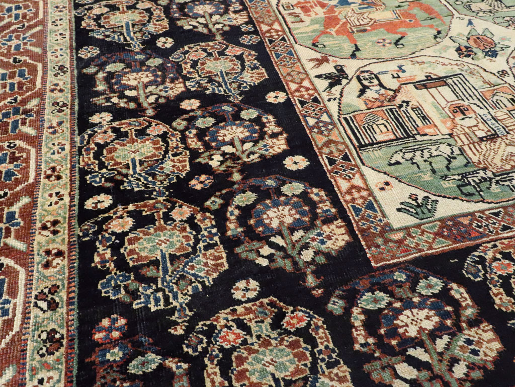 Antique Persian Pictorial Shiraz Carpet, No.27143 - Gsblank