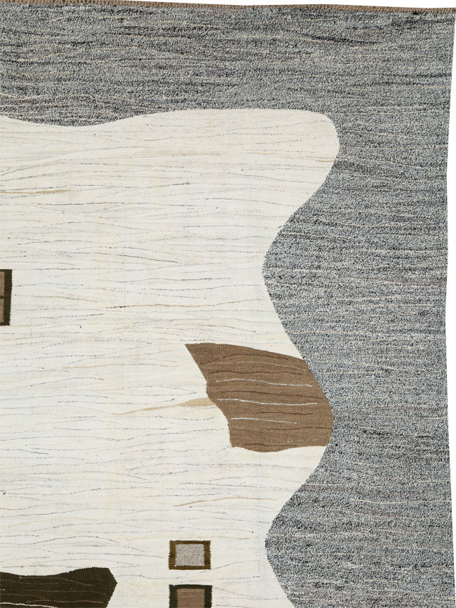 Modern Turkish Flatweave Kilim Room Size Carpet, No.27164 - Gsblank