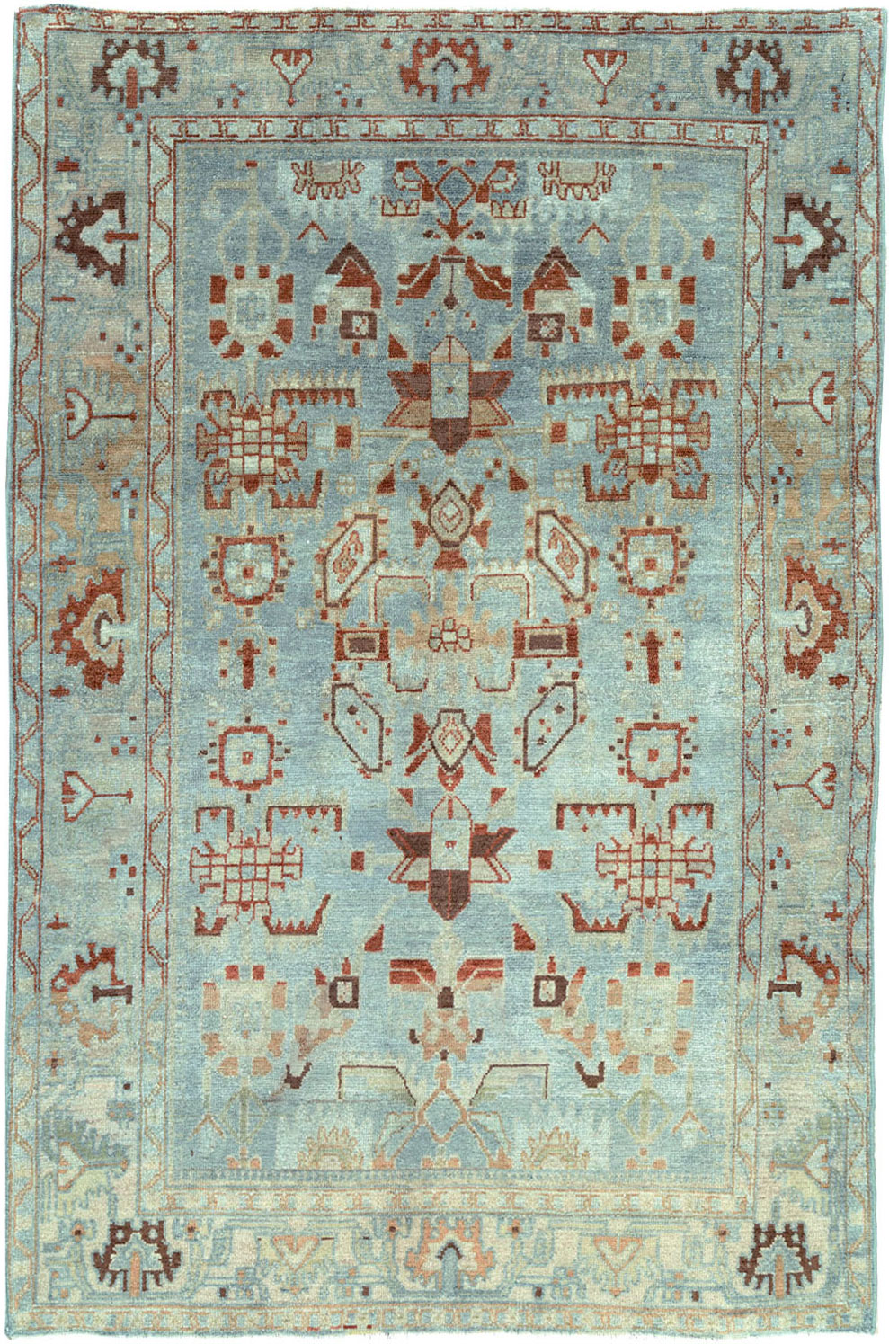 Vintage Persian Malayer Accent Rug, No.27201 - Gsblank