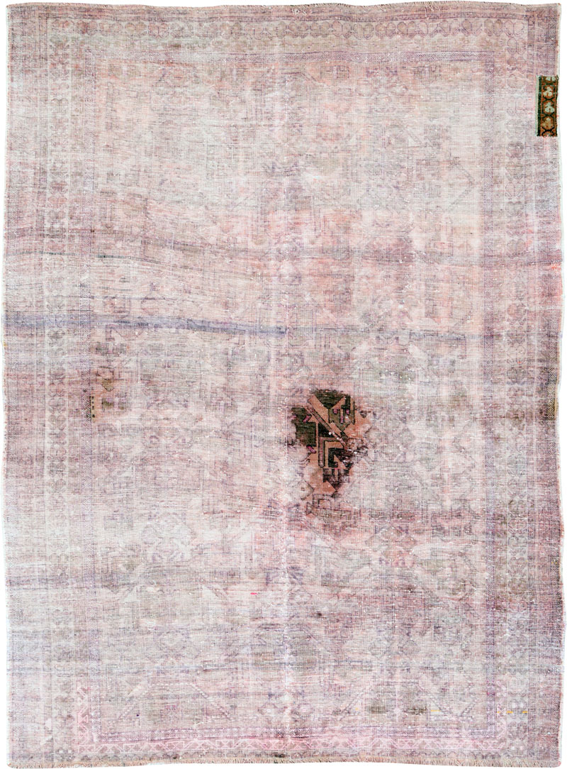 Vintage Persian Afshar Distressed Rug, No.27237 - Gsblank