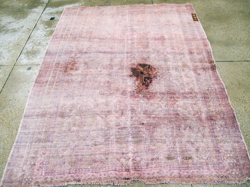 Vintage Persian Afshar Distressed Rug, No.27237 - Gsblank