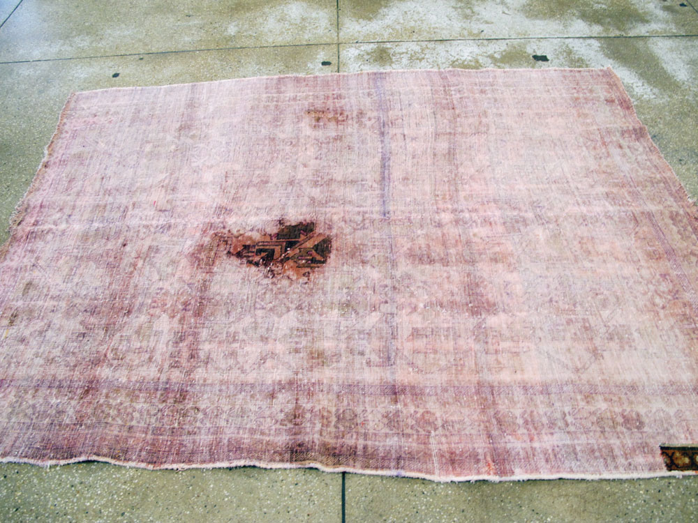 Vintage Persian Afshar Distressed Rug, No.27237 - Gsblank