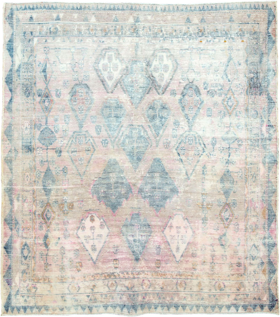 Vintage Persian Afshar Distressed Rug, No.27240 - Gsblank